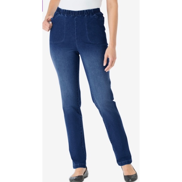 woman within fineline jeans